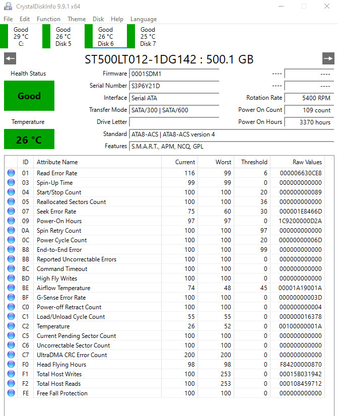 Seagate ST500LT012 Lot of 2 500GB 2.5″ SATA HDD Laptop Computer Drives Tested