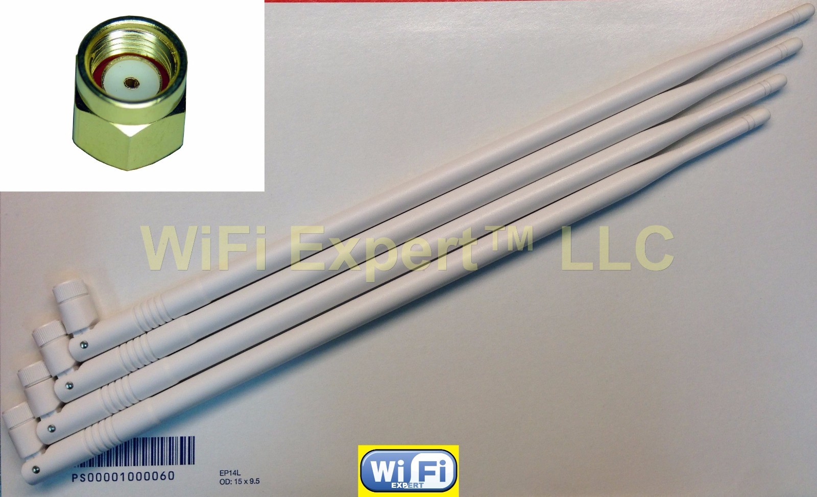 4X Zmodo Security Camera White 2.4GHz 9 dBi Wireless Antenna Booster WLAN RP-SMA