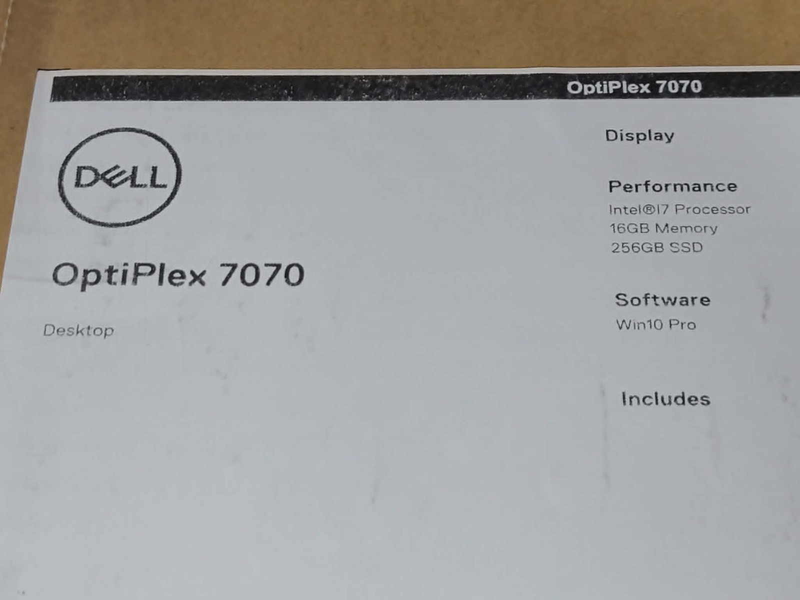 Dell 8H5MW D10U003 OptiPlex 7070 Micro Intel i7-9700T 2.0GHz 16GB 256GB