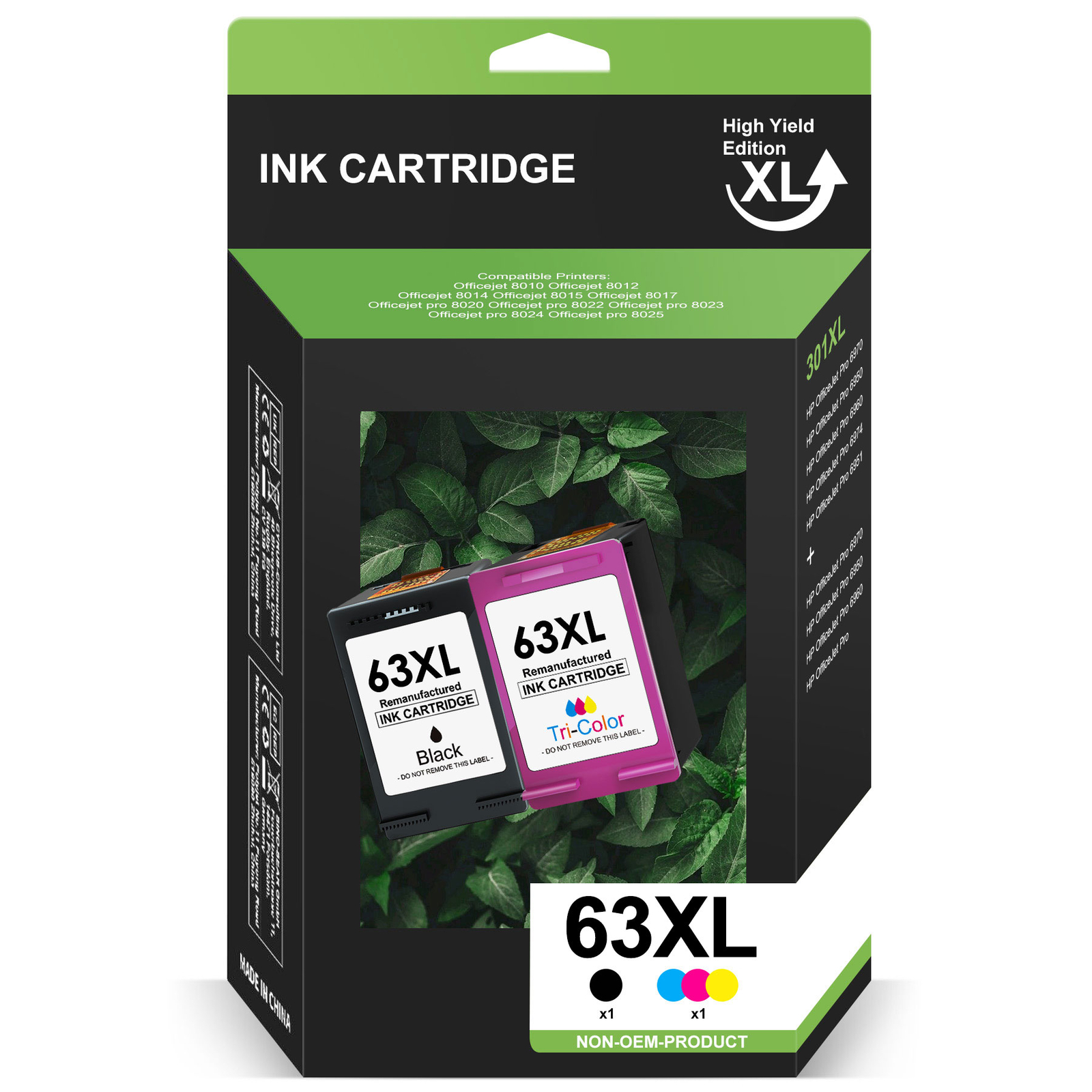 63 XL Ink Cartridges for HP Envy 4516 4520 4522 OfficeJet 3830 4650 5255 Printer