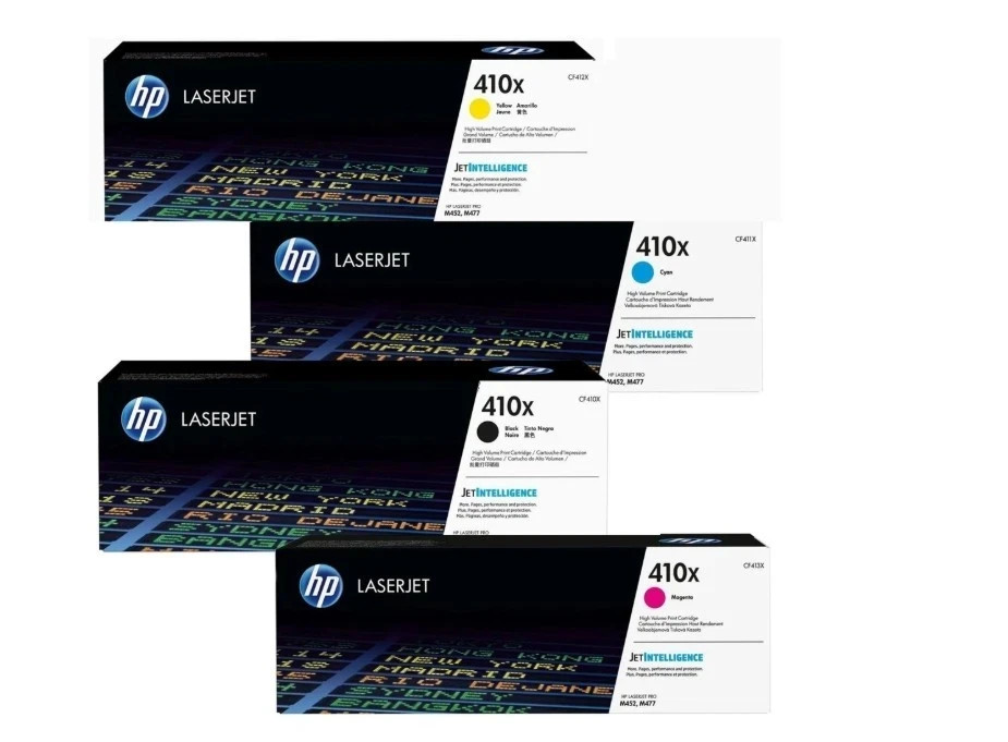 HP 410X High Yield Toner Set CF410X-CF413X Genuine OEM Factory Sealed Fast Ship