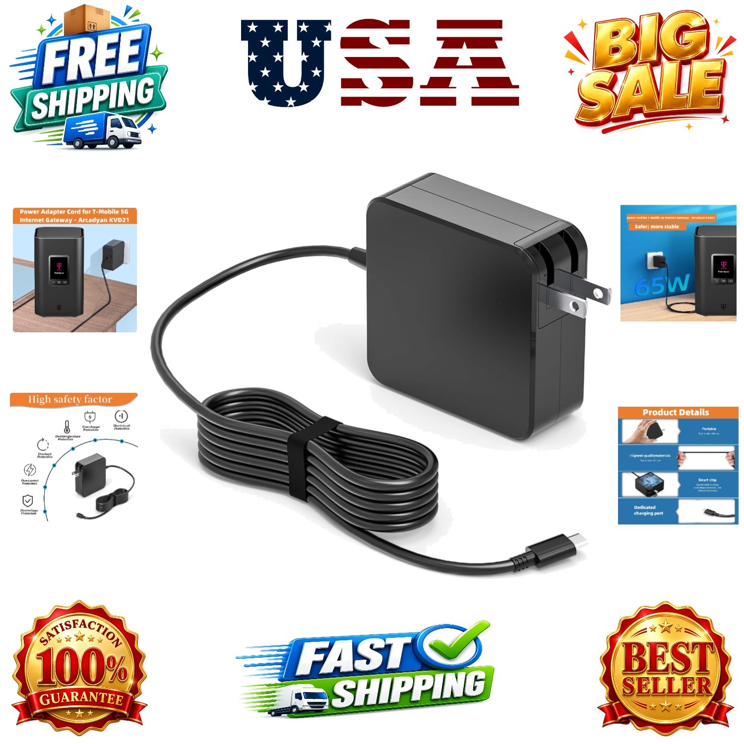Power Adapter for T-Mobile 5G Internet Gateway – Arcadyan Charger Power Cord