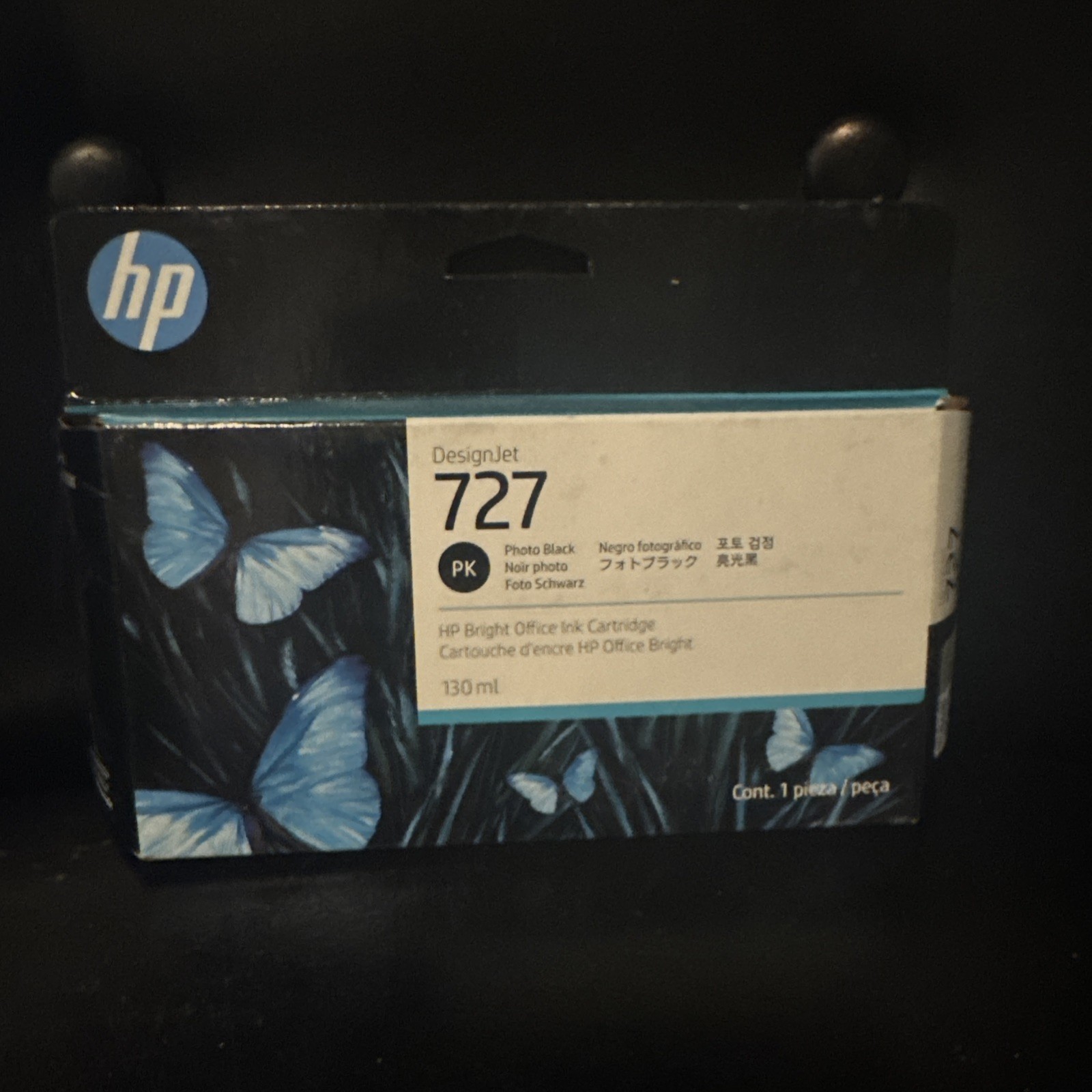 HP 727 Photo Black Original DesignJet Ink Cartridge B3P23A SEALED 11/2027