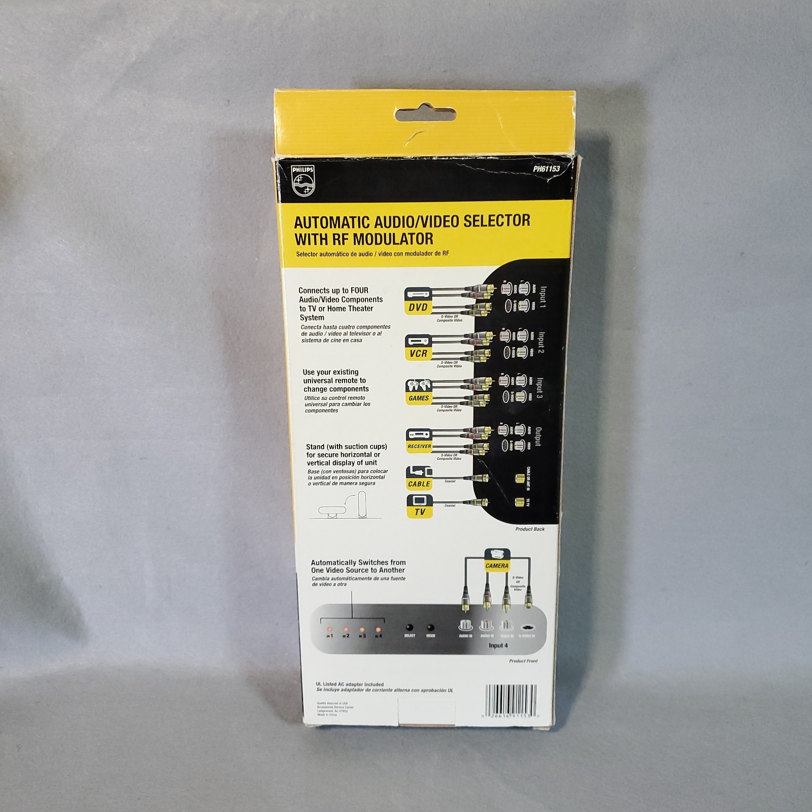 Philips PH61153 Master Video Switching Center Connect 4 Devices(T9) NEW Open Box