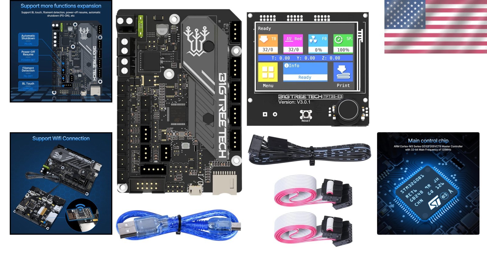 3D Printer Control Board Touch Screen Combo for Ender 3 V2 Pro Silent 32Bit