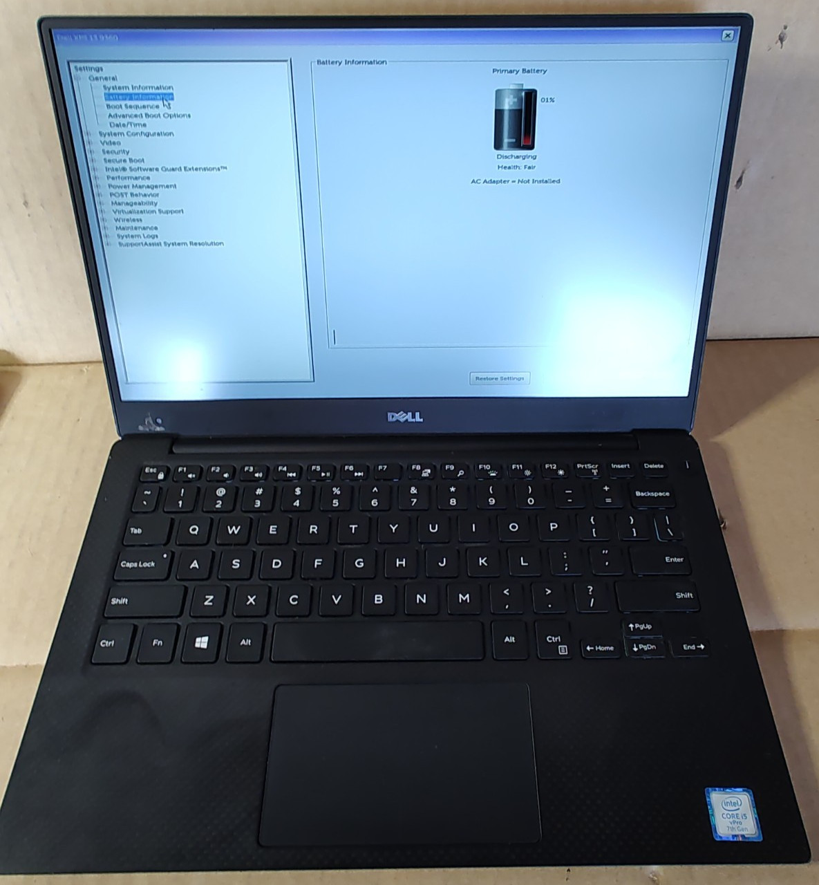 DELL XPS i3 9360 INTEL CORE i5-7300U 2.60GHZ 8GB RAM (D25324)