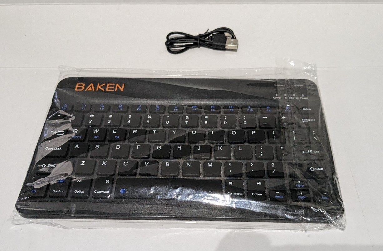 BAKEN 10-Inch Wireless Bluetooth Keyboard for All IOS, Android, iPhone, Tablets