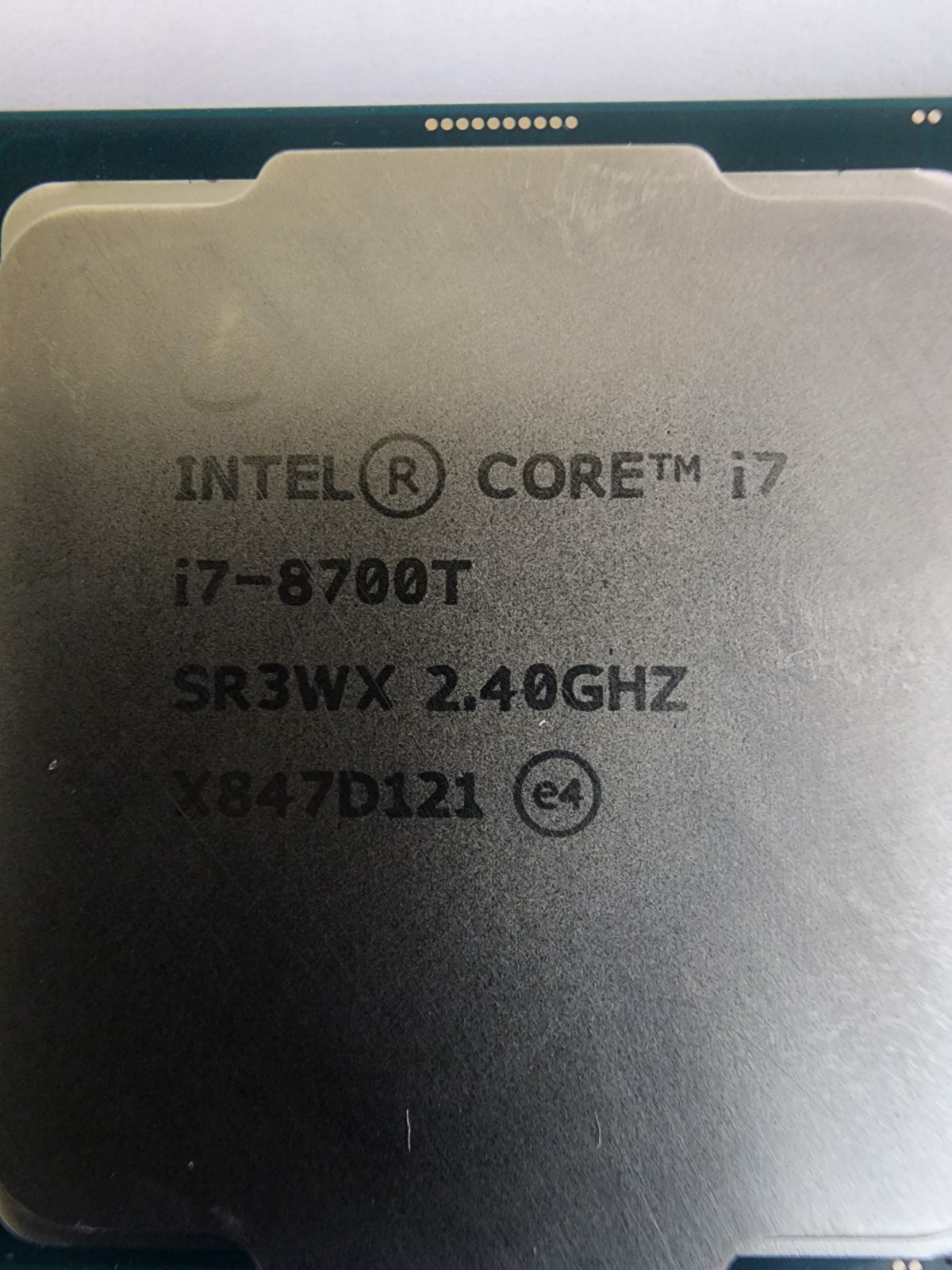 Intel Core I7-8700T 8th Gen SR3WX 2.40GHZ. In Good Working Condition.