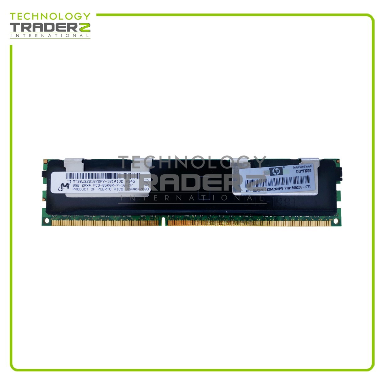 516423-B21 HP 8GB PC3-8500 DDR3-1066MHz ECC Dual Rank Memory Module 500206-071