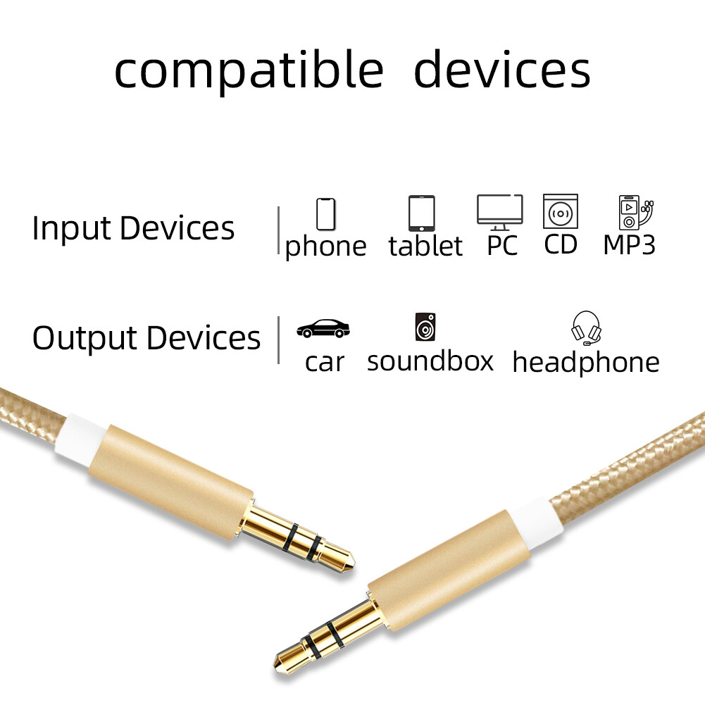 Audio Cable 3.5mm Jack Speaker Line Aux Cable for iPhone Samsung Car Headphone