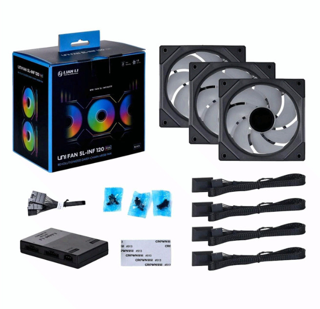 Lian Li UNI Fan SL Infinity 120 ARGB Triple Pack Black UF-SLIN120-3B