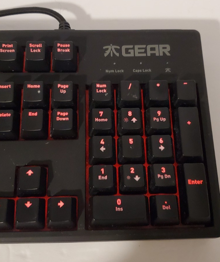 Fnatic Gear RUSH Red Silent US Wired Gaming Keyboard