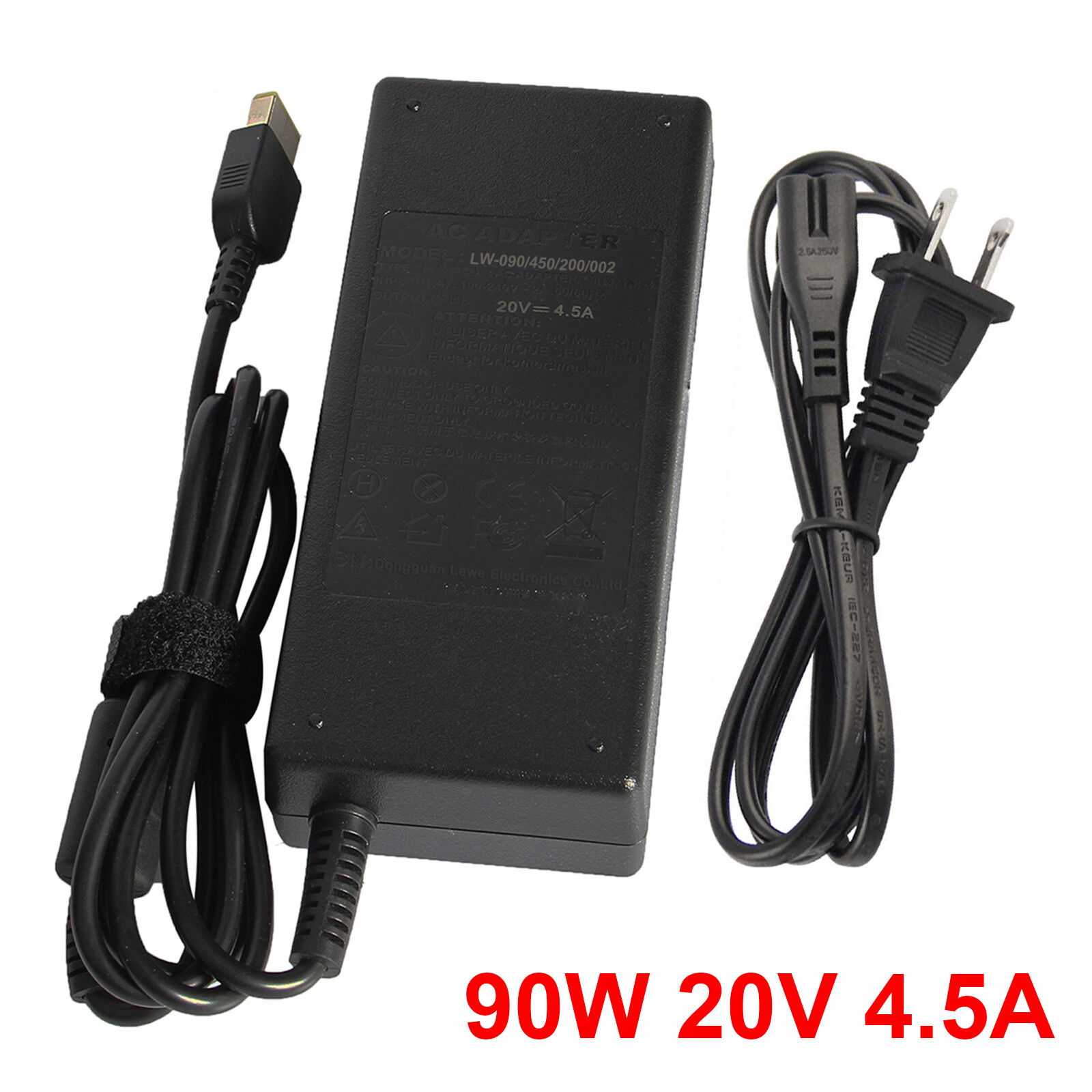 65/90/135W Charger For Lenovo Thinkpad Ideapad Yoga Laptop AC Adapter Square Tip