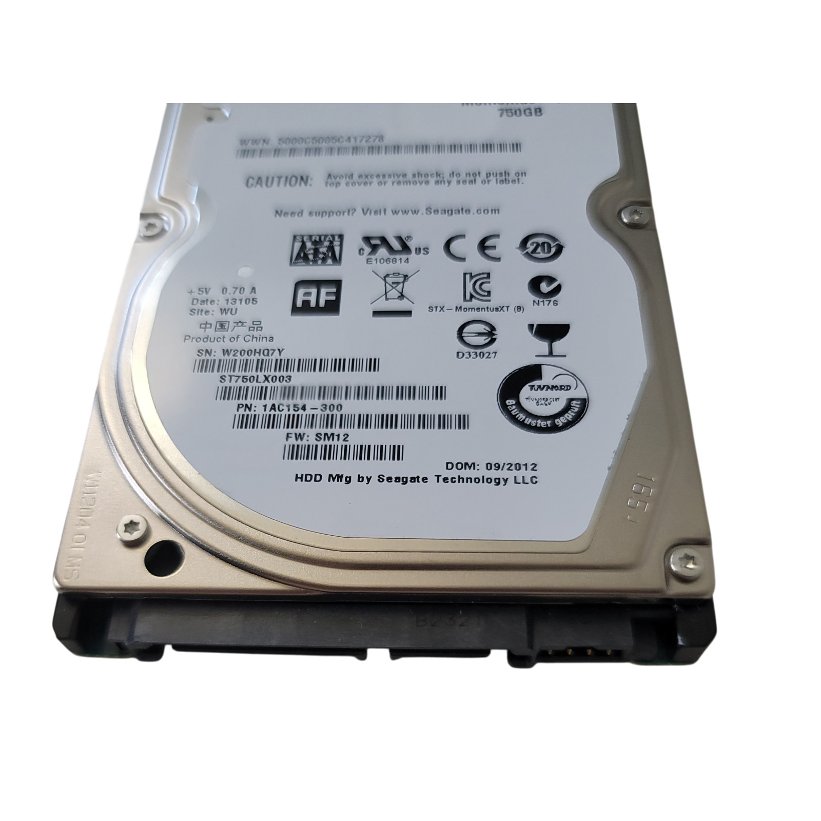 Seagate Momentus XT 750GB 2.5″ SATA III Hybrid Drive SSHD ST750LX003 100% Health