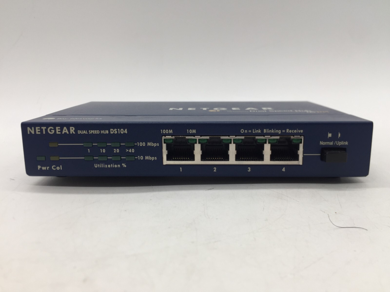 Netgear DS104 4-Port 10/100 Dual Speed Hub UNIT ONLY FREE S/H
