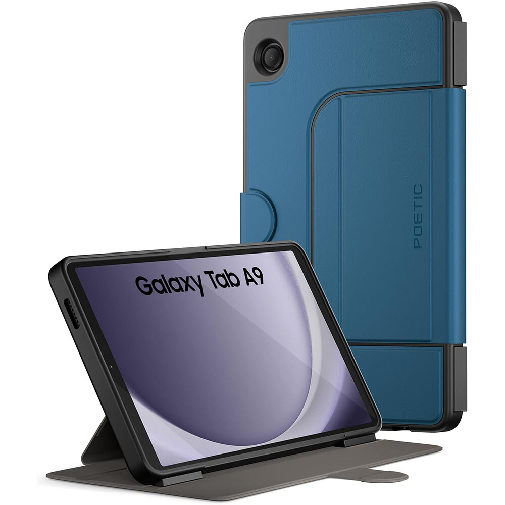 For Samsung Galaxy Tab A9 Case Poetic Magnetic Fidget Mount Folio Stand Blue