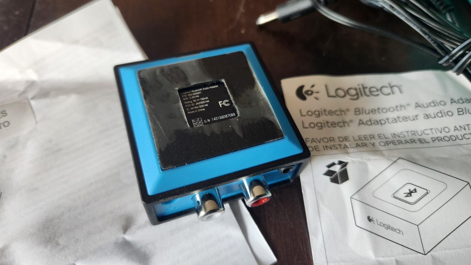 Logitech S-00144 / 980-000910 / 880-000451 Bluetooth Audio Adapter for Speakers