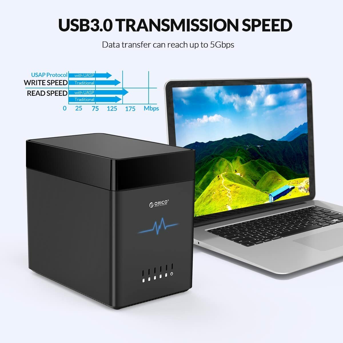 ORICO 5 Bay Hard Drive Enclosure USB 3.0 to SATA 3.5inch Enclosure Magnetic1