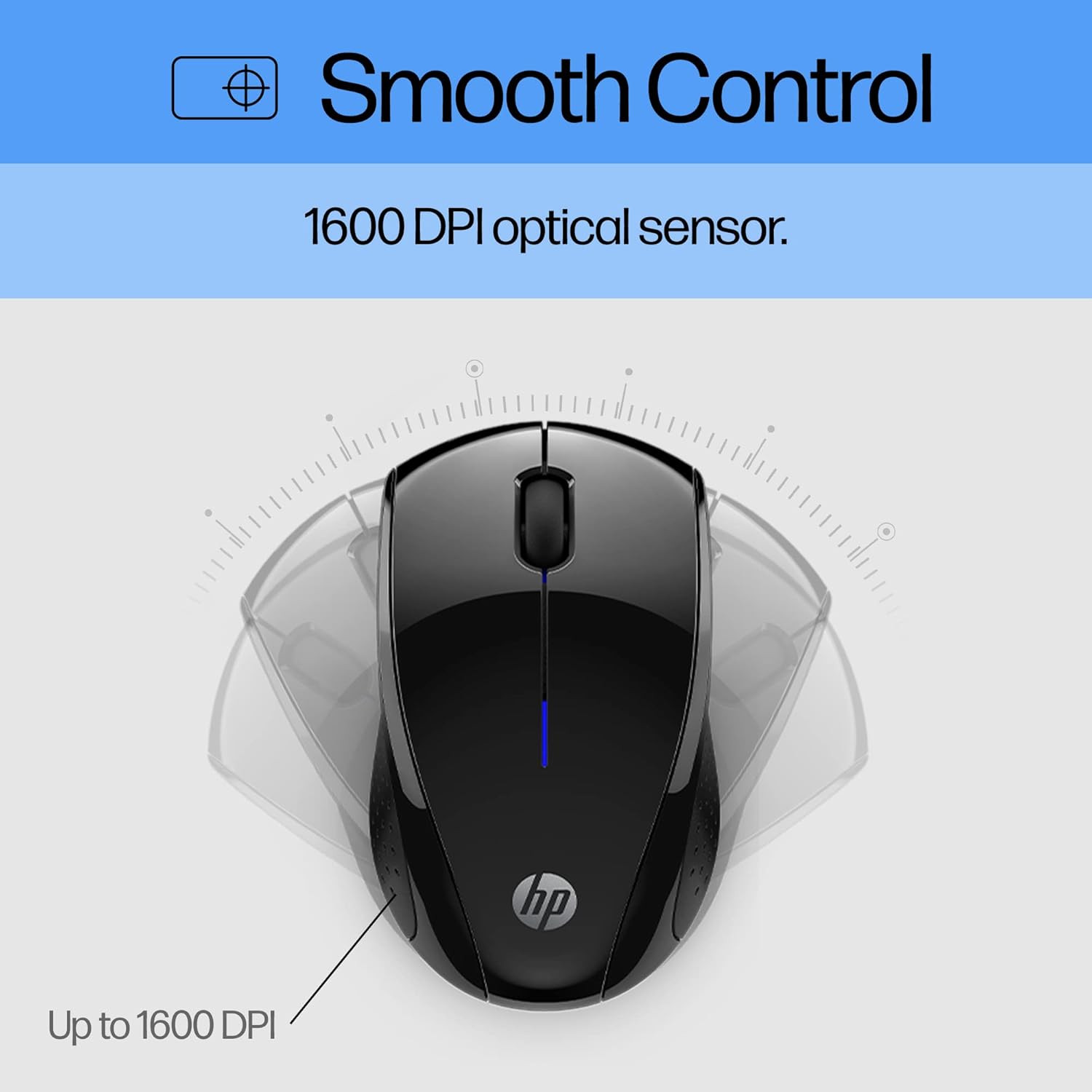 HP X3000 G3 Wireless Mouse – Black, 15-Month Battery, Side Grips for Control, Tr