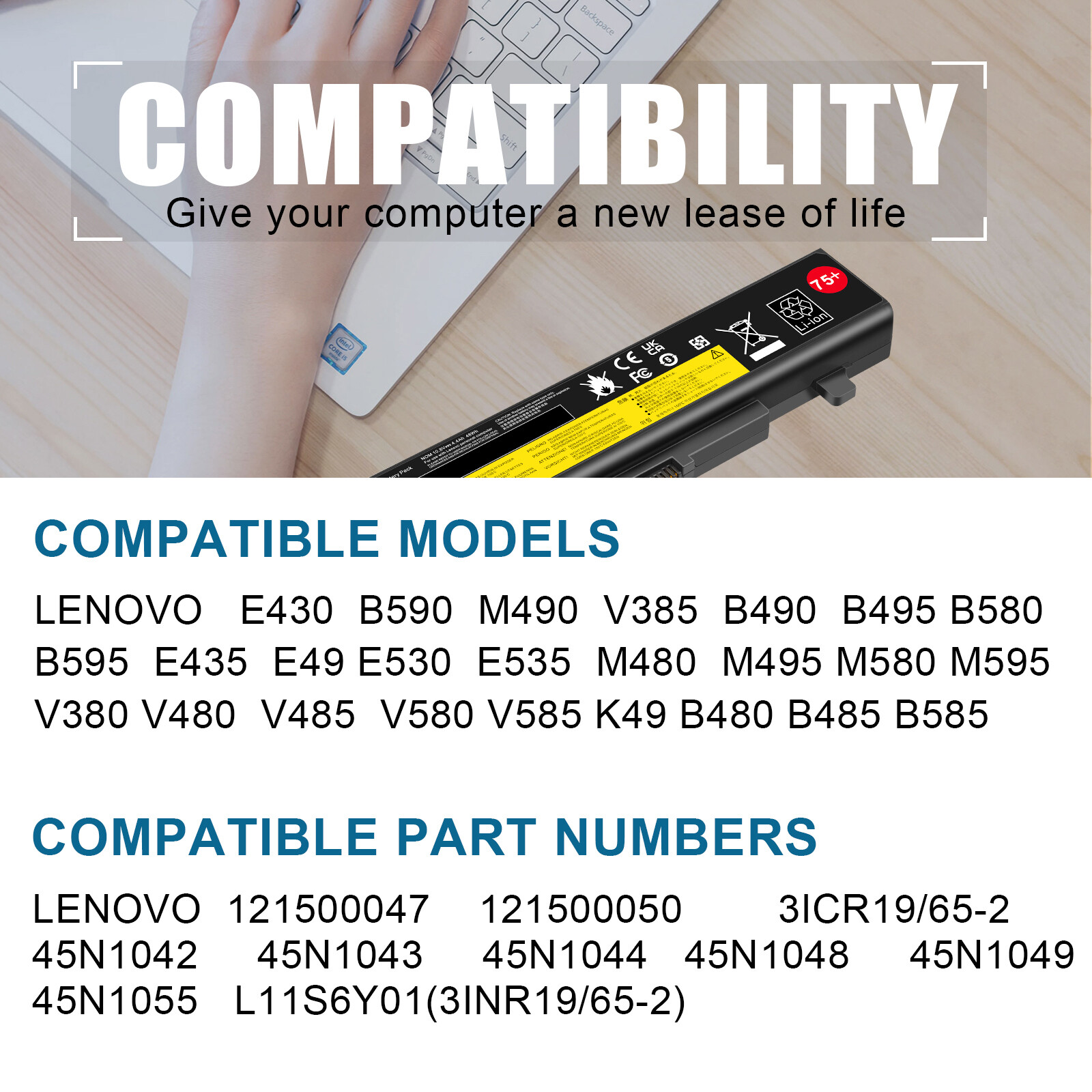 Battery For Lenovo ThinkPad E430 E431 E435 E440 E445 E530 E531 E535 E540 75+