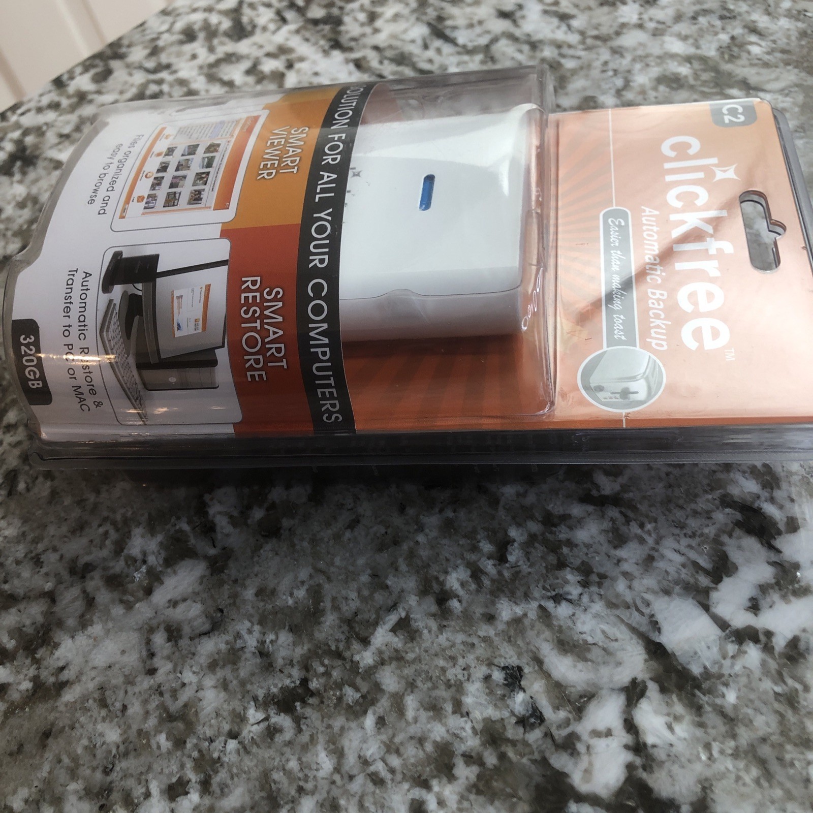 Clickfree C2 320GB External USB Hard Drive Automatic Backup SEALED for PC Mac