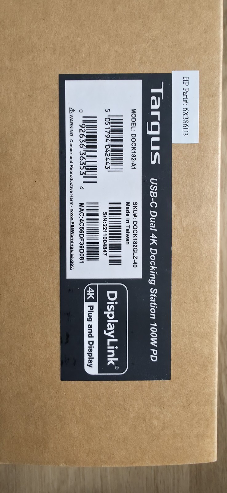 Targus USB-C Dual 4K Docking Station 100W PD – BRAND NEW in SEAL.