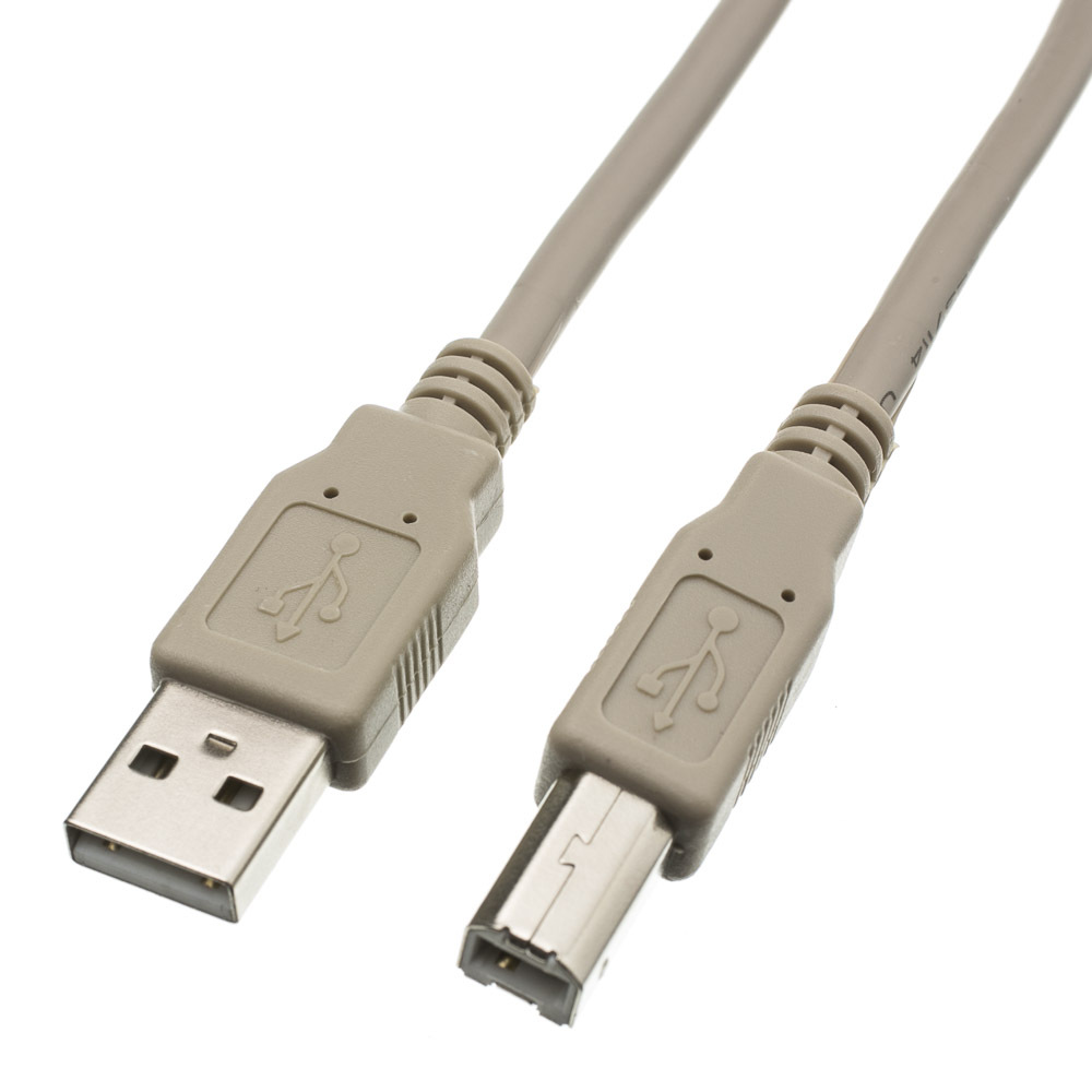 25Ft USB 2.0 High Speed Type A Male to Type B Male Printer Scanner Cable Cord Gy