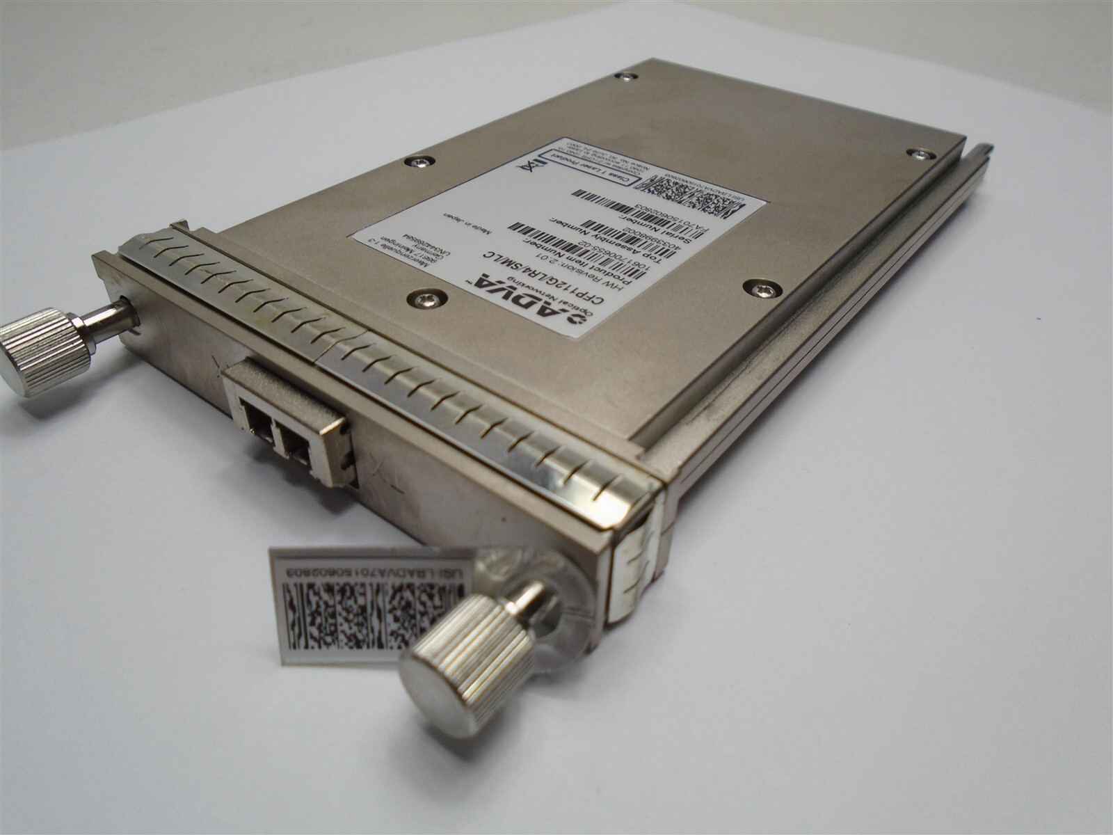 ADVA OPTICAL CFP FOR 100GBE & OTU4 LR4 PN: 1061700655-02 CFP/112G/LR4/SM/LC