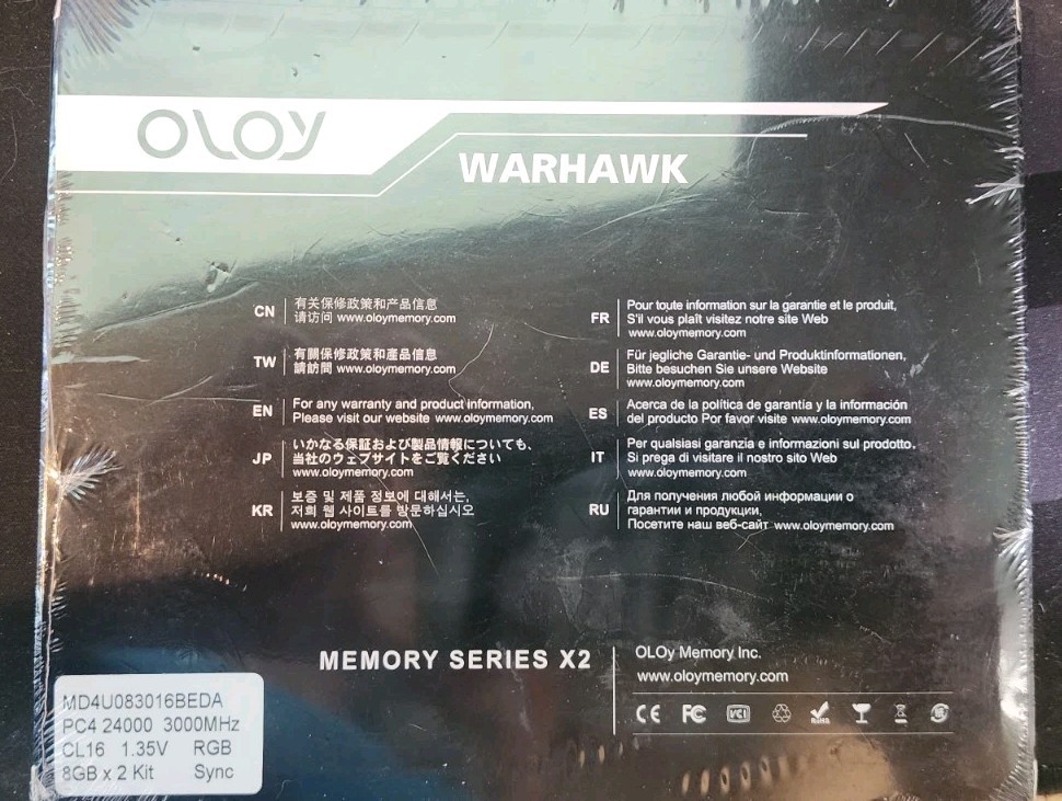 OLOy Warhawk RGB 16GB (2x8GB) RAM DDR4 3000MHz PC4-24000 MD4U083016BEDA