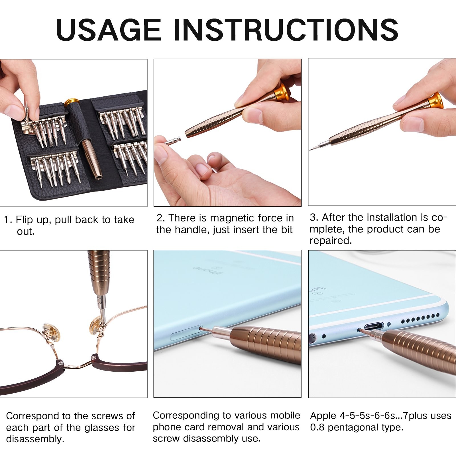 For Macbook Air, Macbook Pro Repair Tool Kit w/ 1.2mm Pentalobe Screwdriver 25Pc