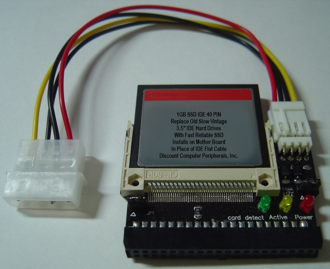 1GB DOM SSD Replace Worn Out 3.5″ IDE Drives with this 40 PIN IDE CF SSD Card