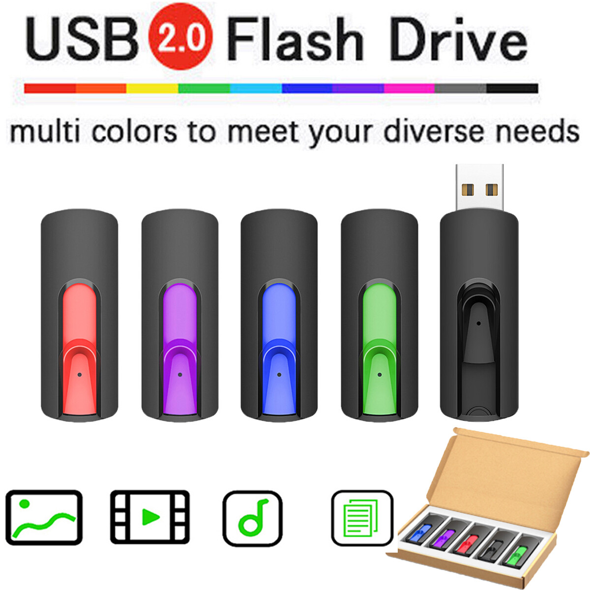 5/10Pack 8GB 16GB 32GB USB 2.0 Flash Drive Memory Stick Data Storage Pen Drives