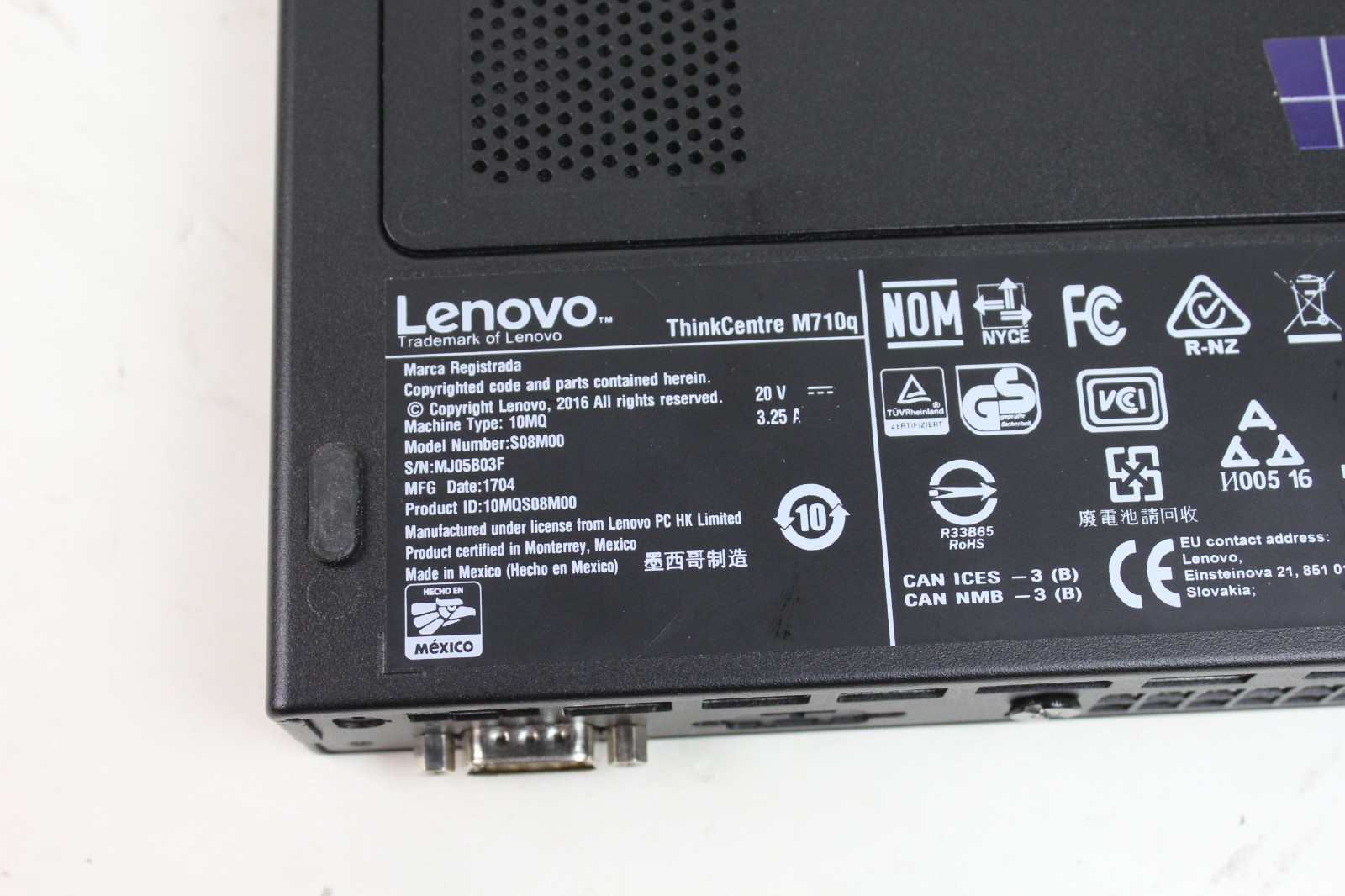 Lenovo ThinkCentre M710q Tiny Core i3-7100T 8GB RAM NO HDD