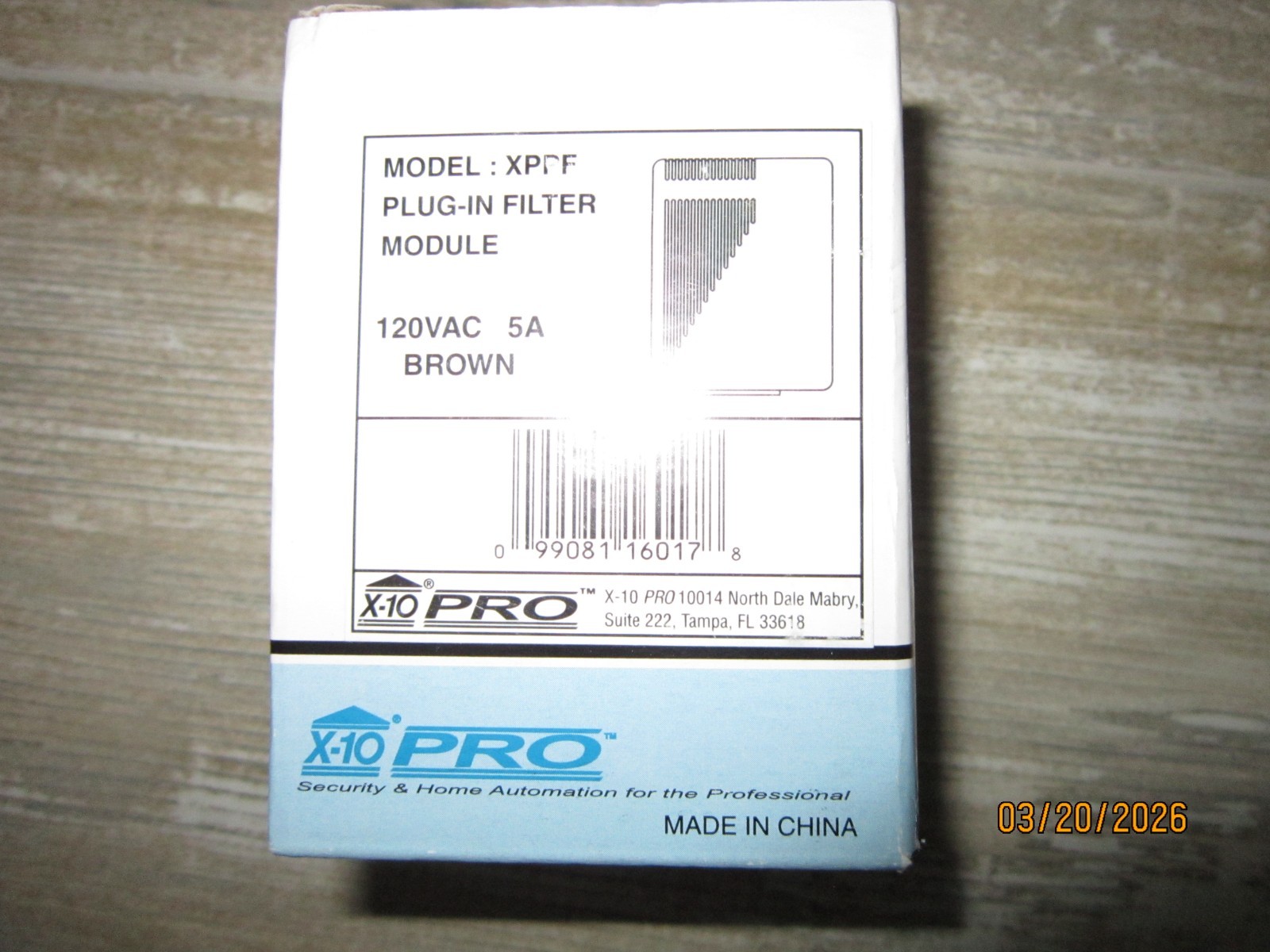 X10 PRO Plug-In Noise Filter Module (XPPF) 120 VAC 5A Brown New in Box