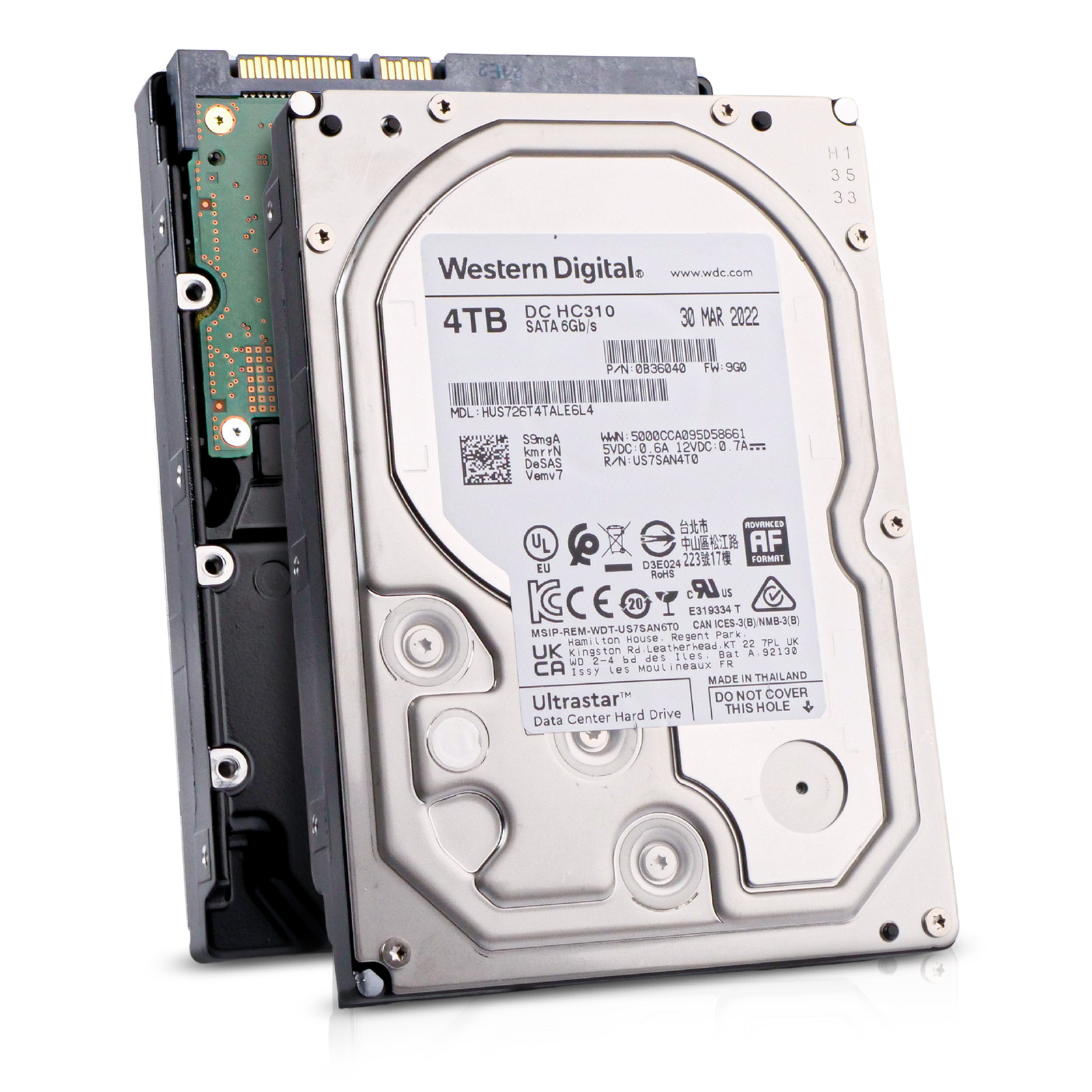 WD DC HC310 HUS726T4TALE6L4 0B36040 4TB 7.2K RPM SATA 6Gb/s 512e 3.5″ HDD