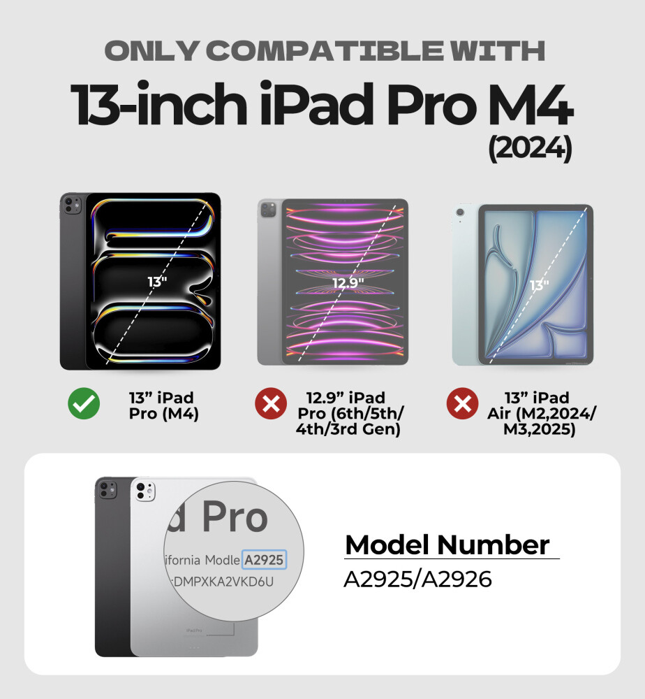 DEXNOR for iPad Pro 13 Inch Case 2024 M4 Magnetic Stand Protective Cover
