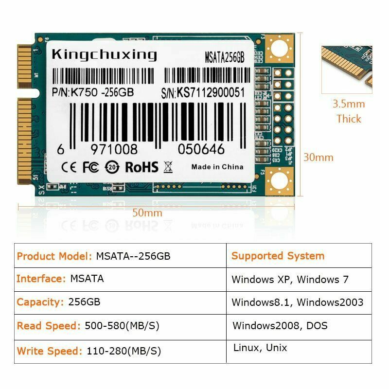 mSATA SSD 1TB SATA III 3D NAND Flash Internal Solid State Drive Mini SATA