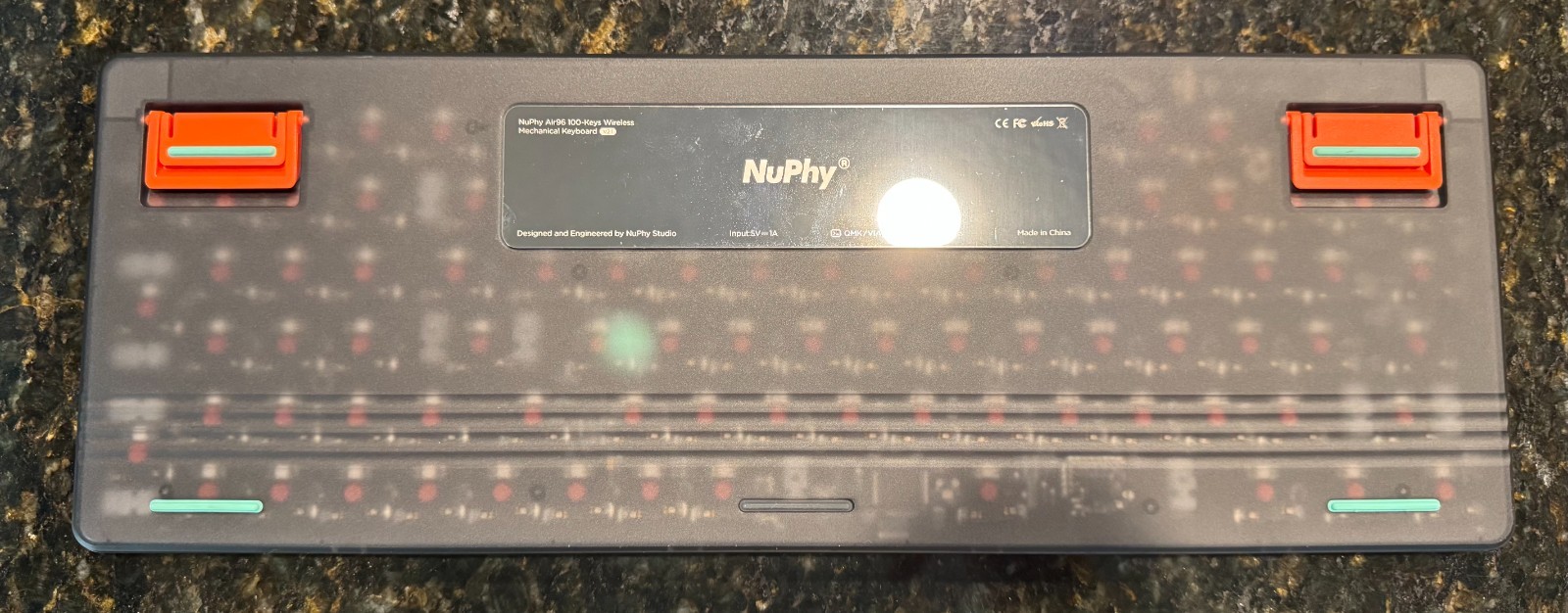 NuPhy Air96 V2 Wireless Mechanical Keyboard w/ Walnut Wood Wrist Rest