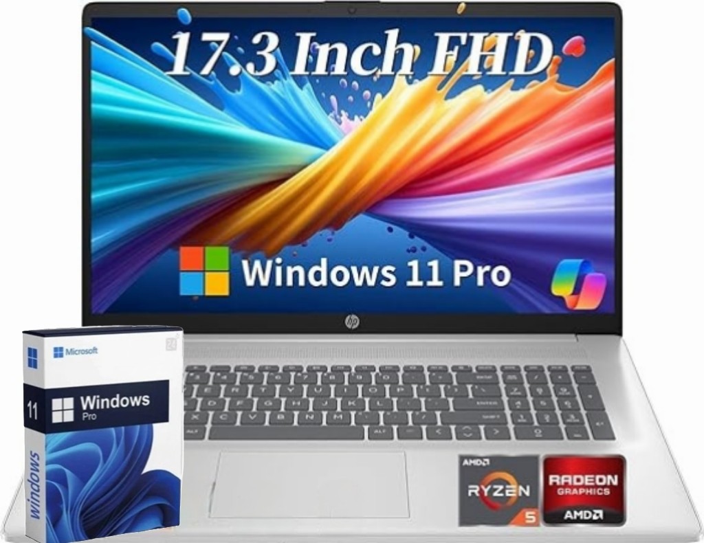 HP Touchscreen Laptop computer 17.3″ Ryzen 5-7430U UP TO 64GB RAM 2TB Win11Pro