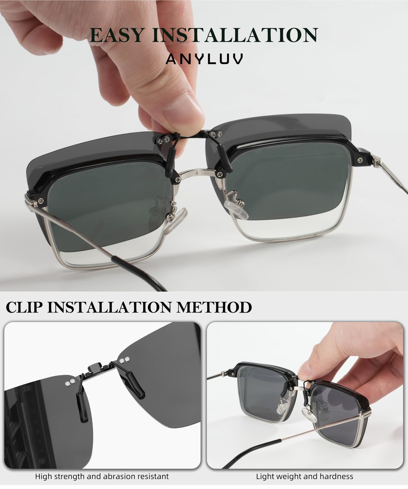 Clip on Polarized Night Vision Sunglasses, Night Vision Driving Sunglasses No…