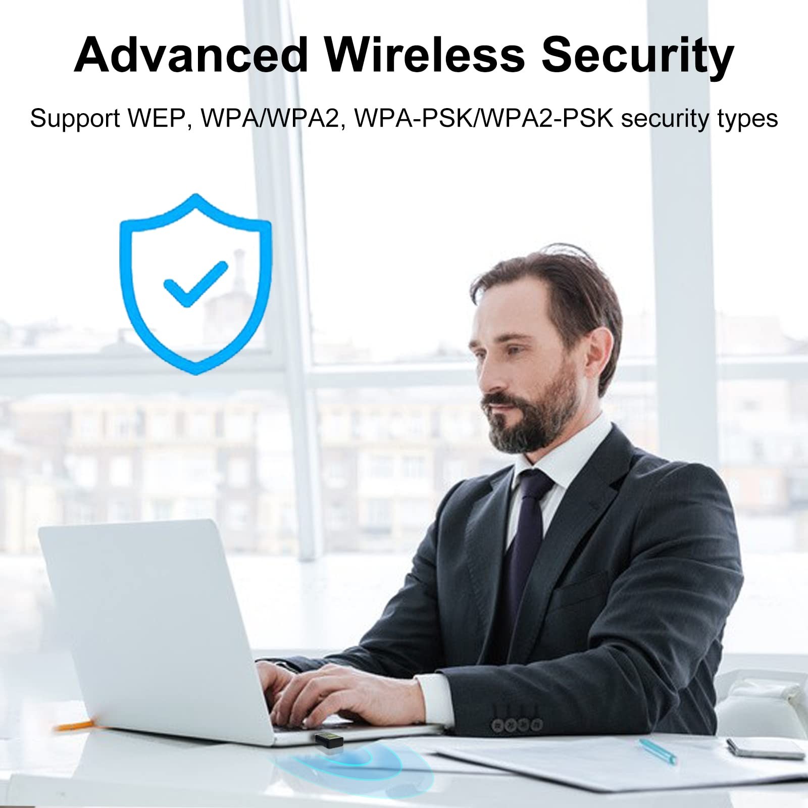 Driver Free USB WiFi Adapter for Desktop PC 600Mbps Dual Band 2.4G 5.8G Wireless