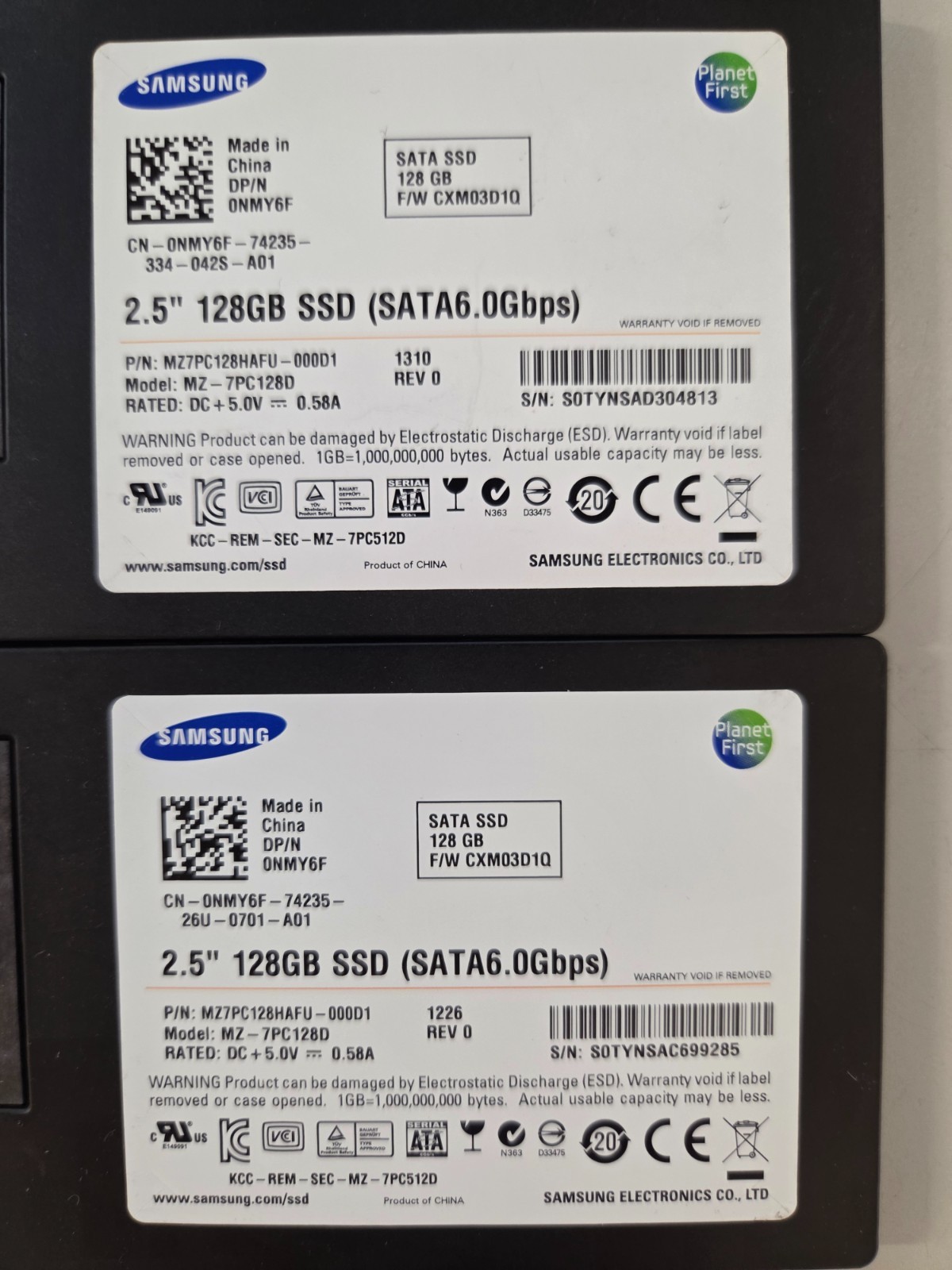 LOT OF 6 Samsung 128GB 2.5″ MZ7PC128HAFU Dell 0NMY6F SATA SSD