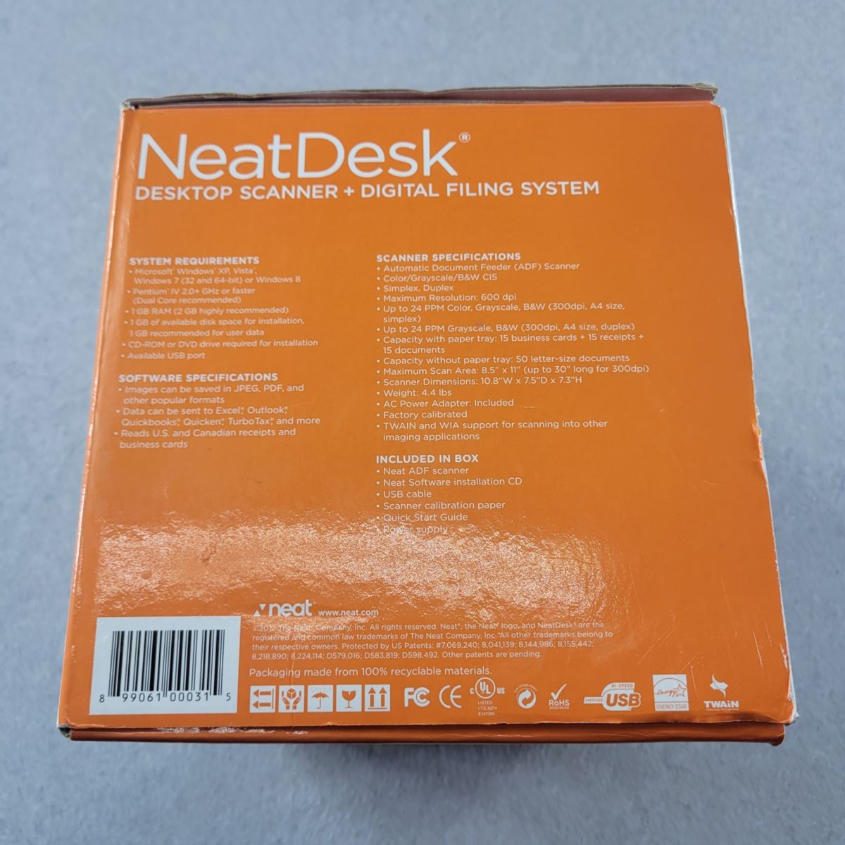 NeatDesk ND-1000 Desktop Document Scanner ADF Open Box Complete USB