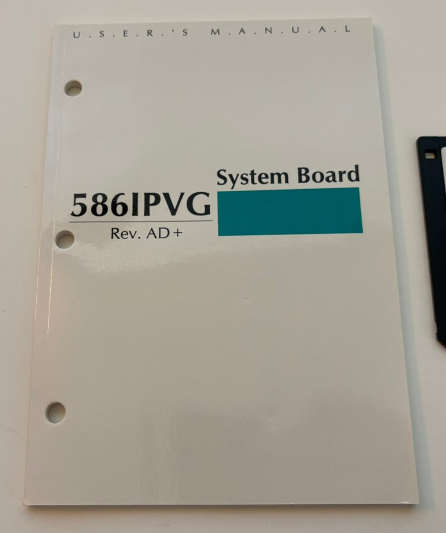 Intel PIIX/3 BusMaster IDE Drivers 3.5″ Floppy Disc W/ 586IPVG System Board Book