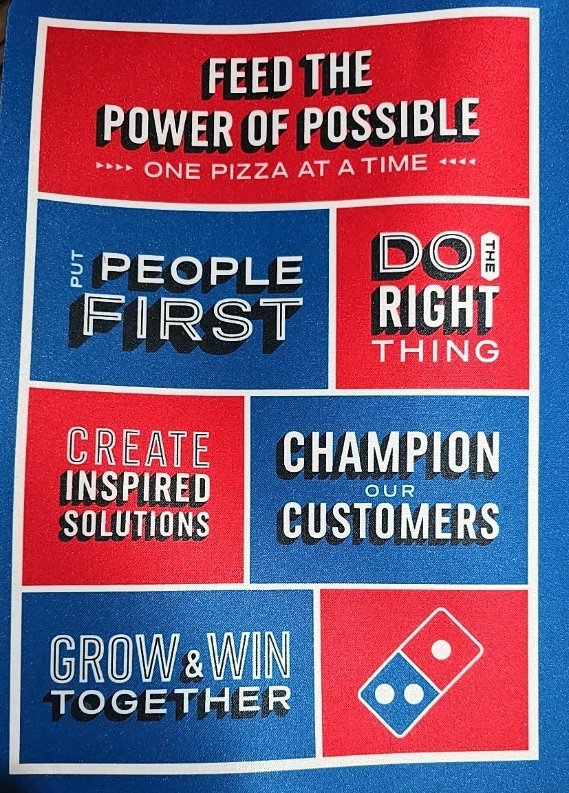 Domino’s Pizza Extra Large Mouse Pad Power of Possible 11.5in X 32in