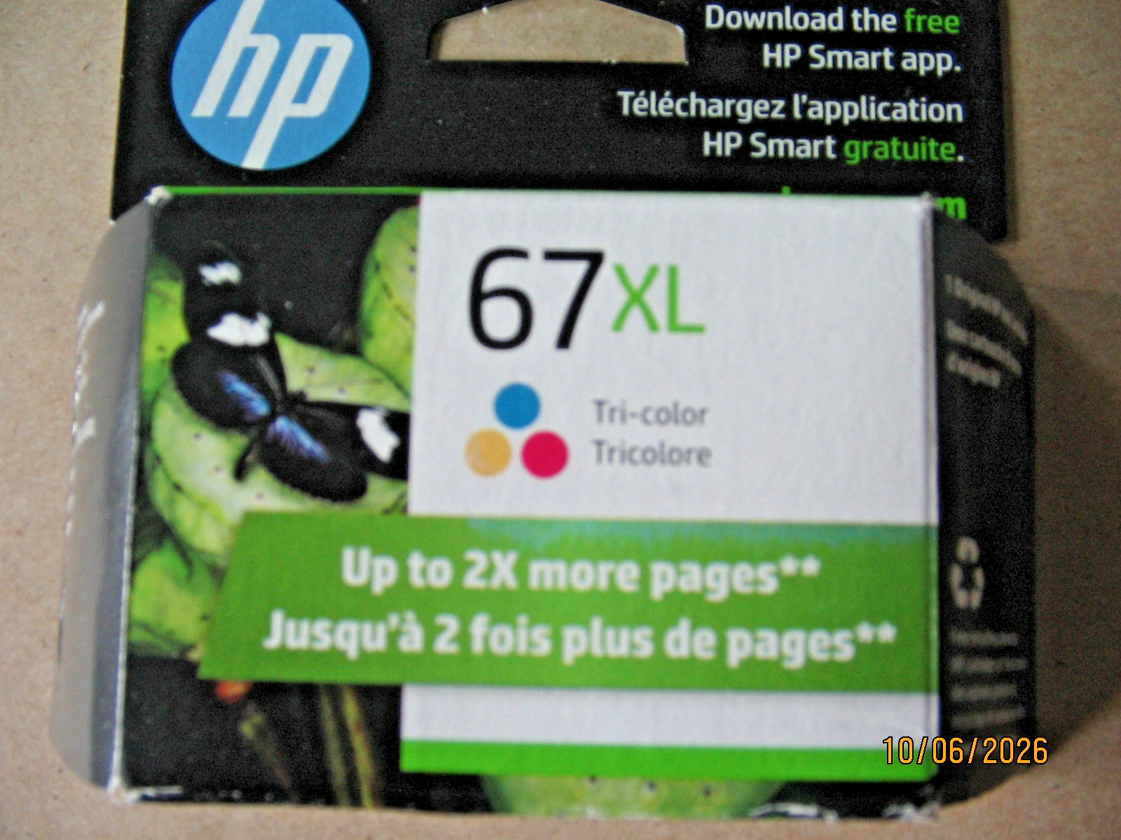 HP 67XL Tri-Color Ink Cartridge New Genuine High Yield Exp 10/2025
