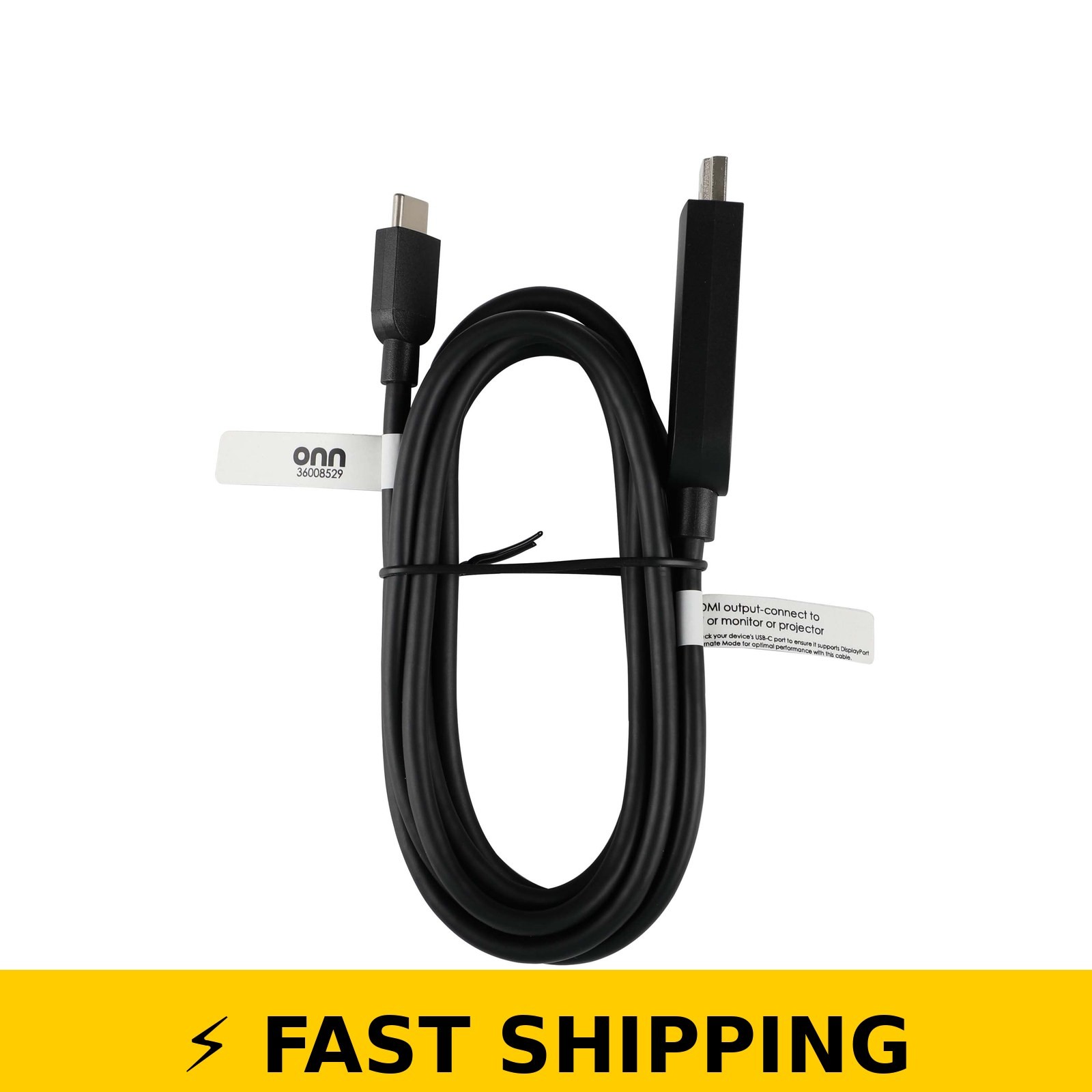 onn. USB-C to HDMI Cable 6ft 4K Output for Laptop Tablet Phone