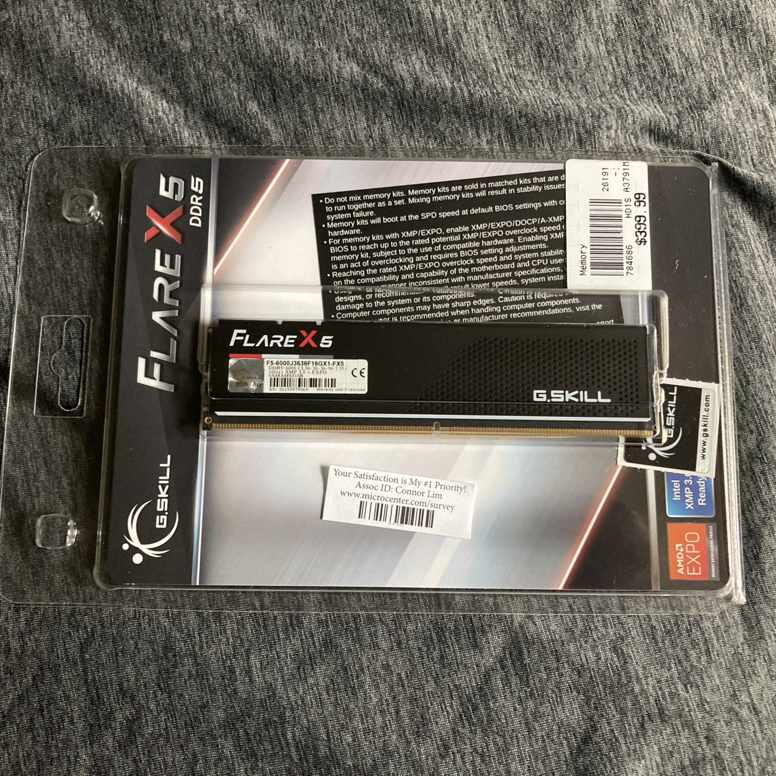 G.SKILL Flare X5 16GB (1 x 16GB) DDR5-6000 Cl36 RAM | New sealed in box