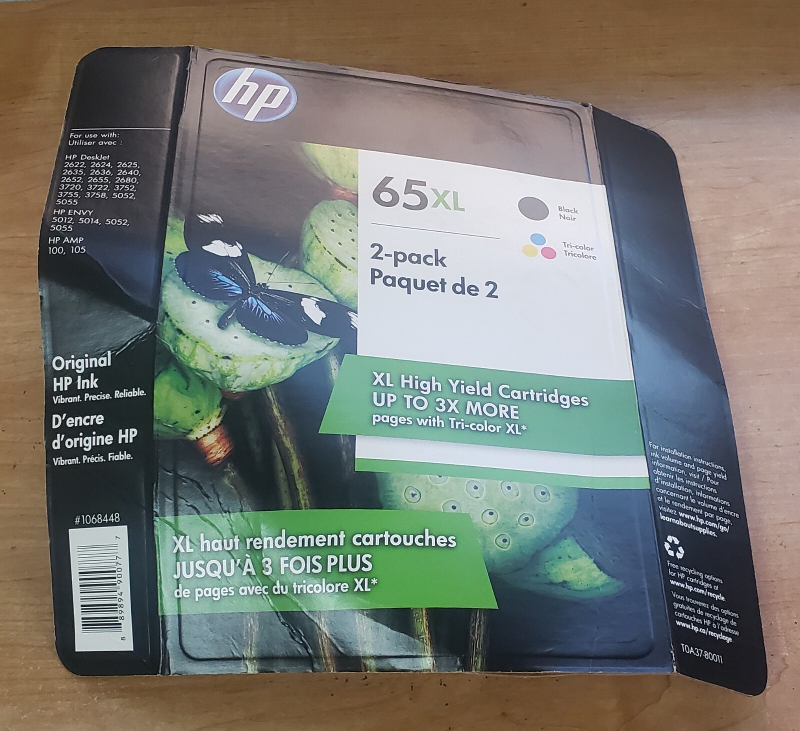 HP 65XL HIGH YIELD BLACK TRI COLOR ORIGINAL INK CARTRIDGE 2 PK *EXPIRED