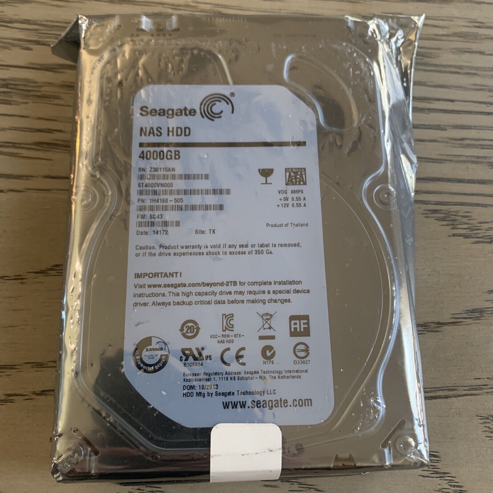 SEAGATE 3.5″ 4TB INTERNAL DESKTOP HARD DRIVE | ST4000VN000